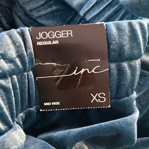 INC International Concepts Teal Green Velvet Jogger Pants Size XS New with tags! - Picture 9 of 10